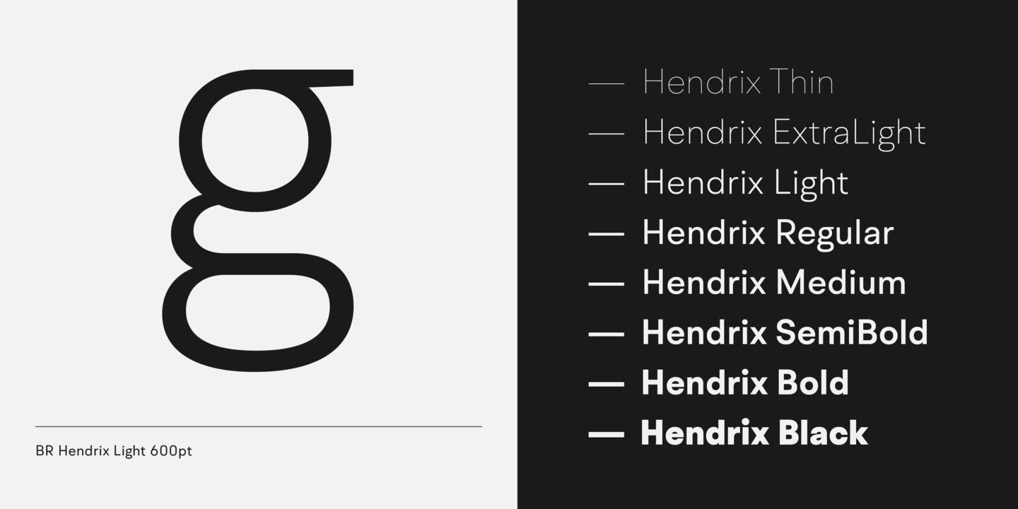 Beispiel einer BR Hendrix Light-Schriftart